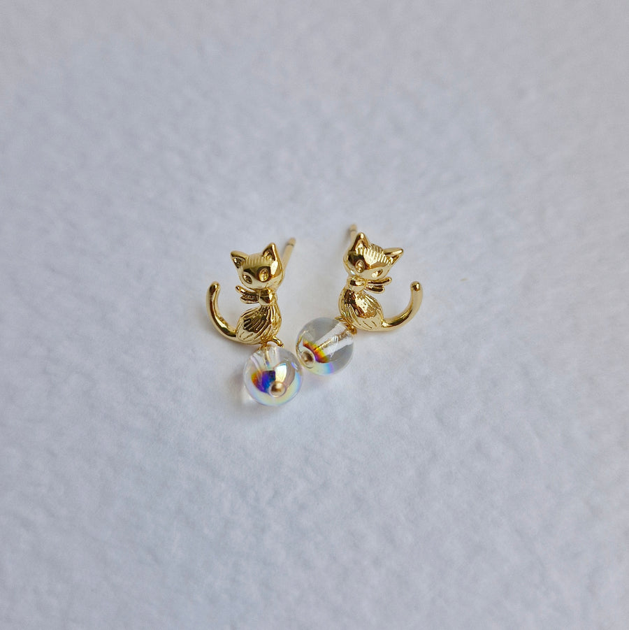 Sitting Cat Earrings | Austrian Crystal