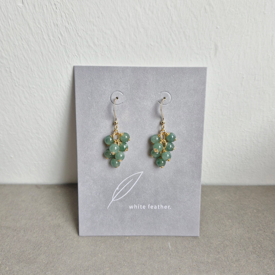 Seri Earrings / Bluish Green Jade | 14k Gold-filled