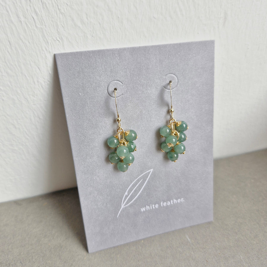 Seri Earrings / Bluish Green Jade | 14k Gold-filled