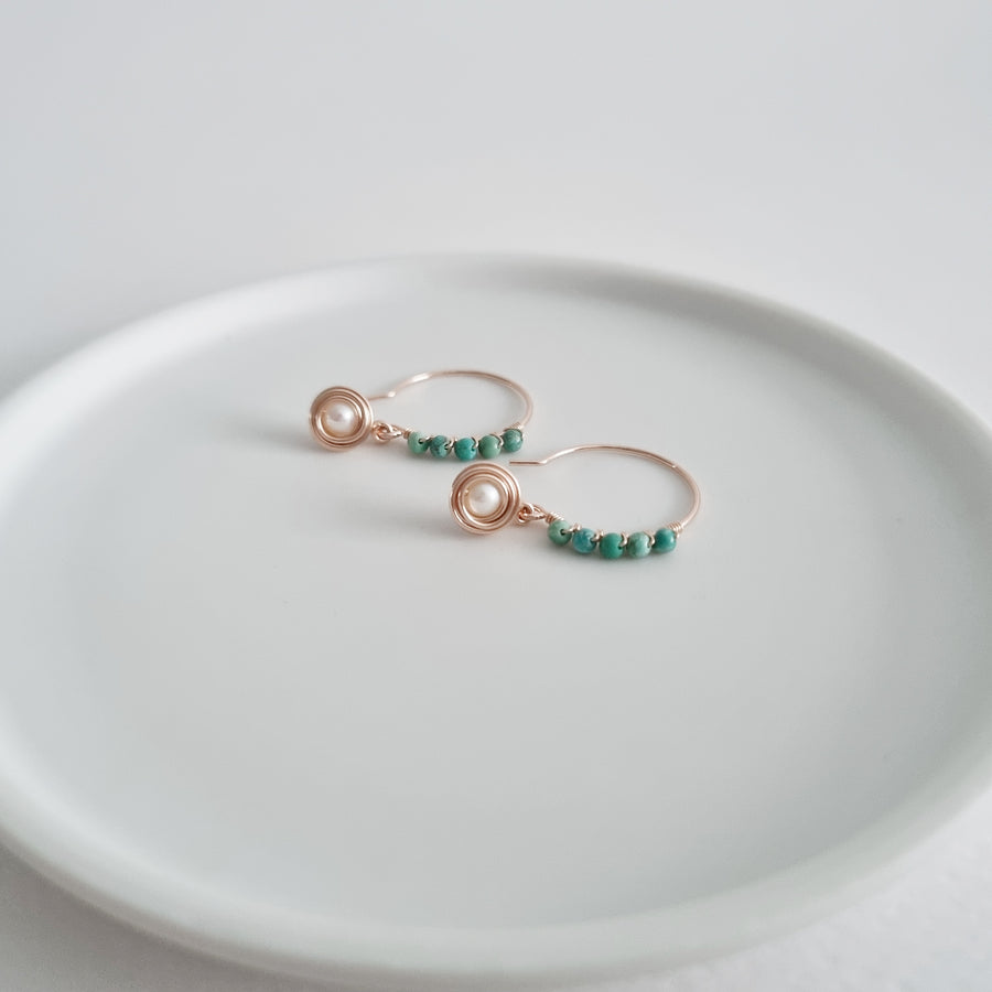 Brielle Earrings / Pearl | Turquoise