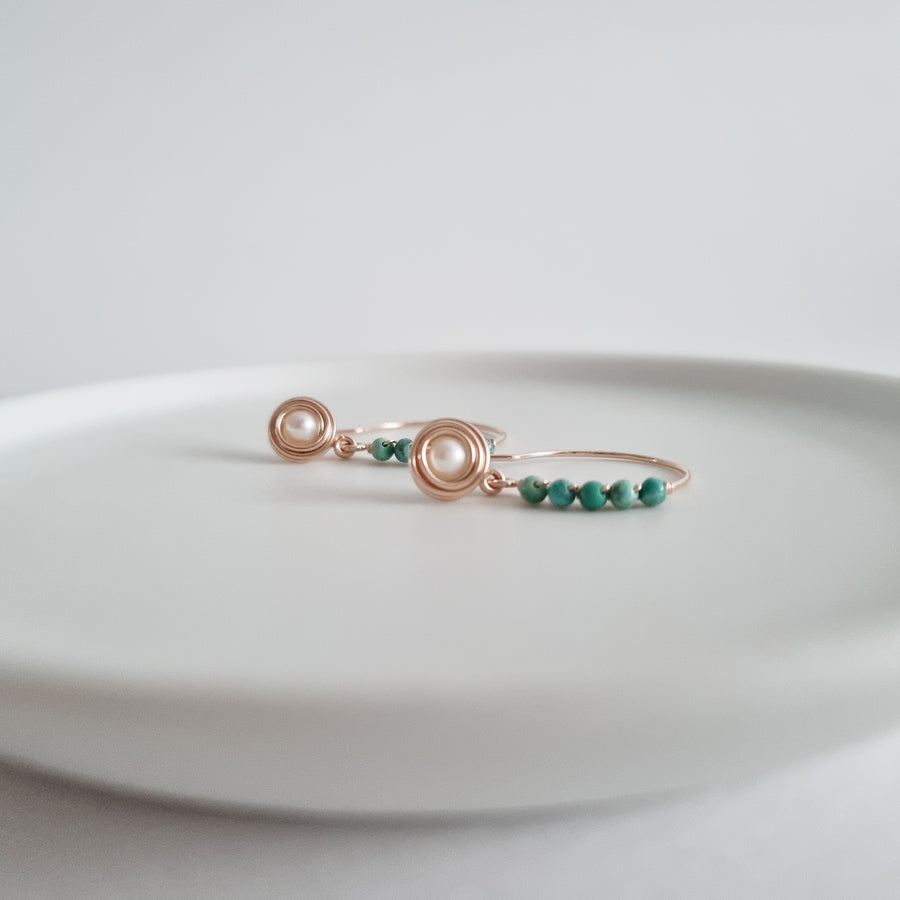 Brielle Earrings / Pearl | Turquoise