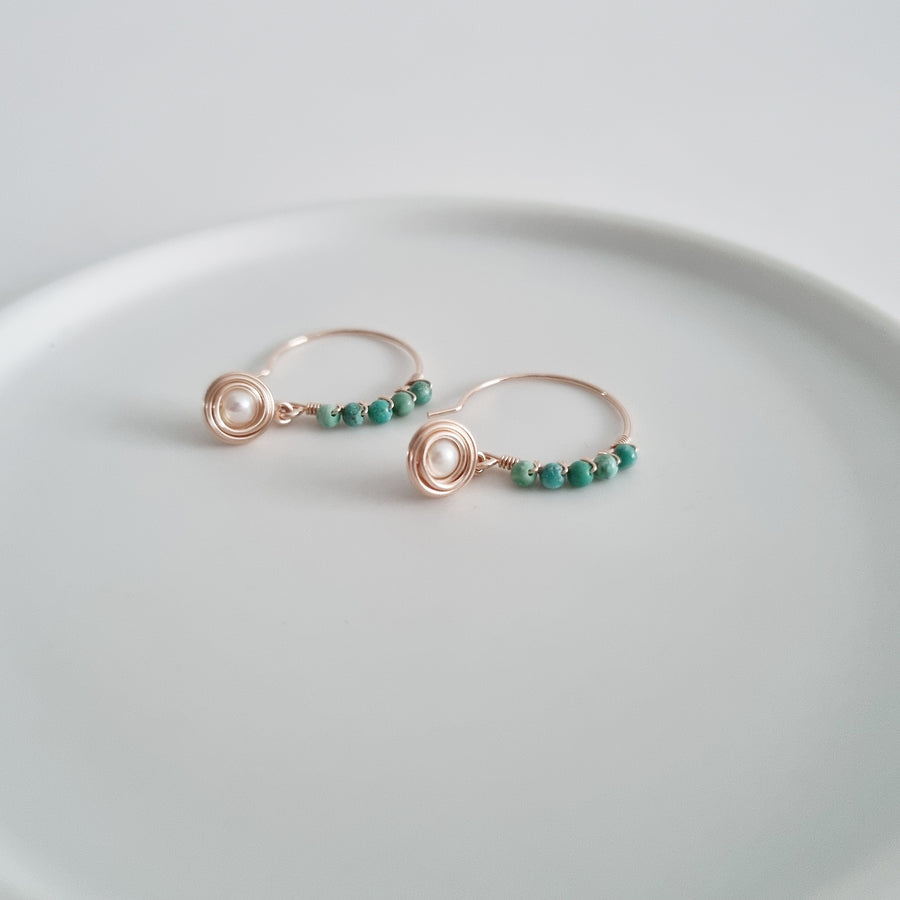 Brielle Earrings / Pearl | Turquoise