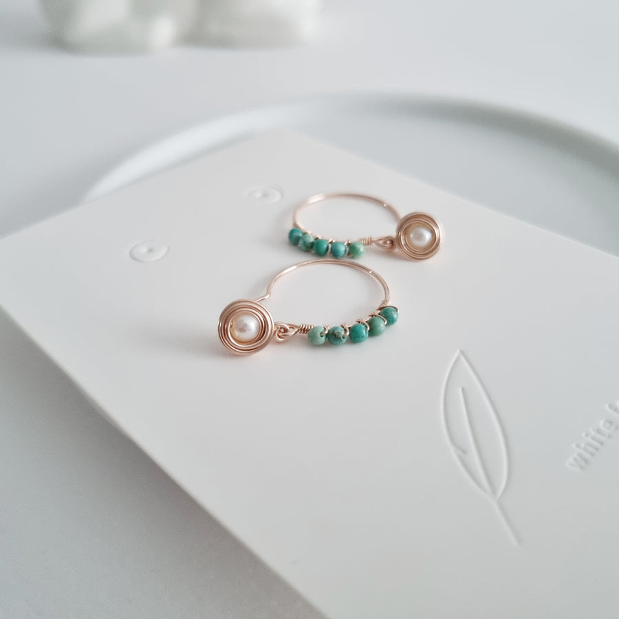 Brielle Earrings / Pearl | Turquoise