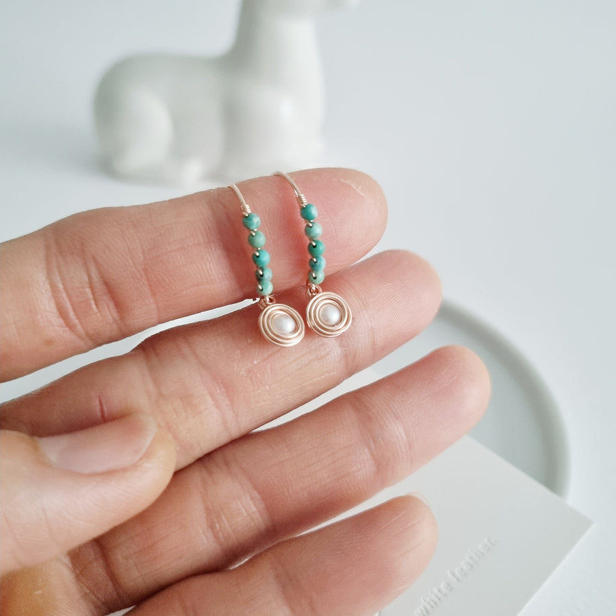 Brielle Earrings / Pearl | Turquoise