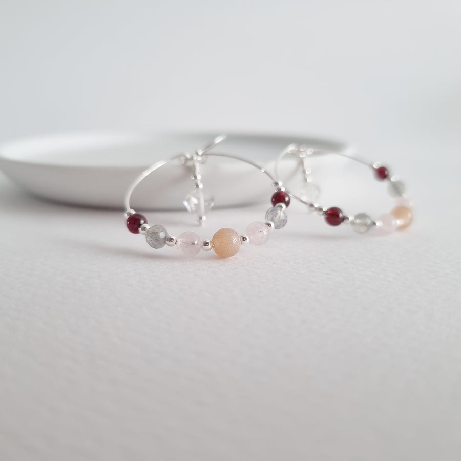 Hanna Hoop Earrings / Multi-stones