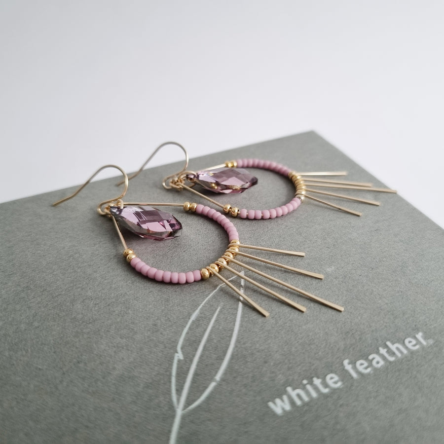 Laine Earrings / Austrian Crystals | Japan Beads | 14k Gold-filled