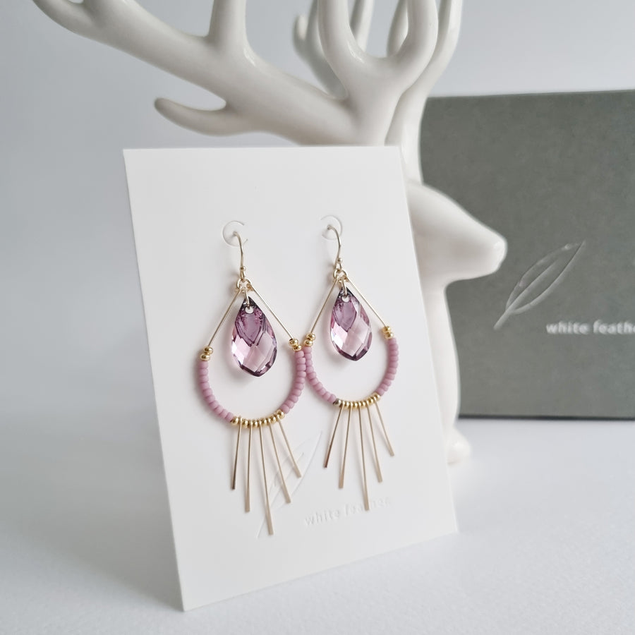 White crystal deals earrings