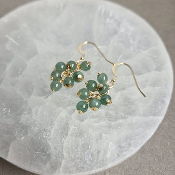 Seri Earrings / Bluish Green Jade | 14k Gold-filled