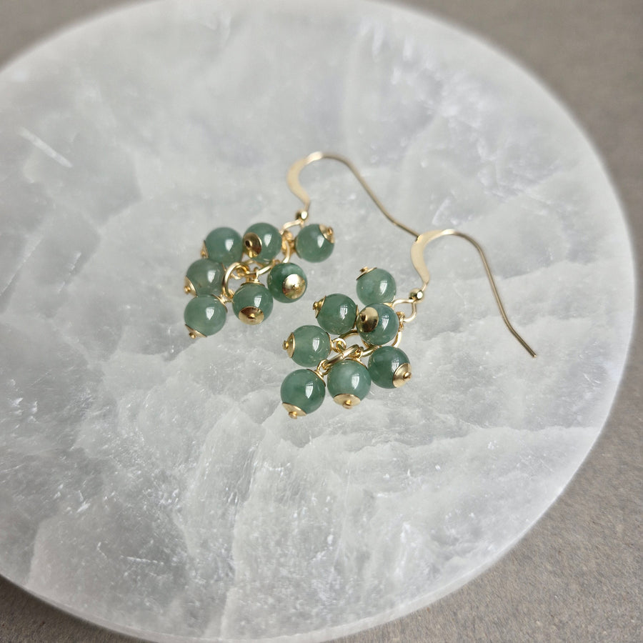 Seri Earrings / Bluish Green Jade | 14k Gold-filled