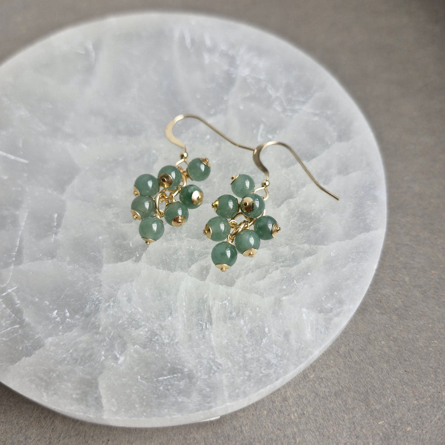Seri Earrings / Bluish Green Jade | 14k Gold-filled
