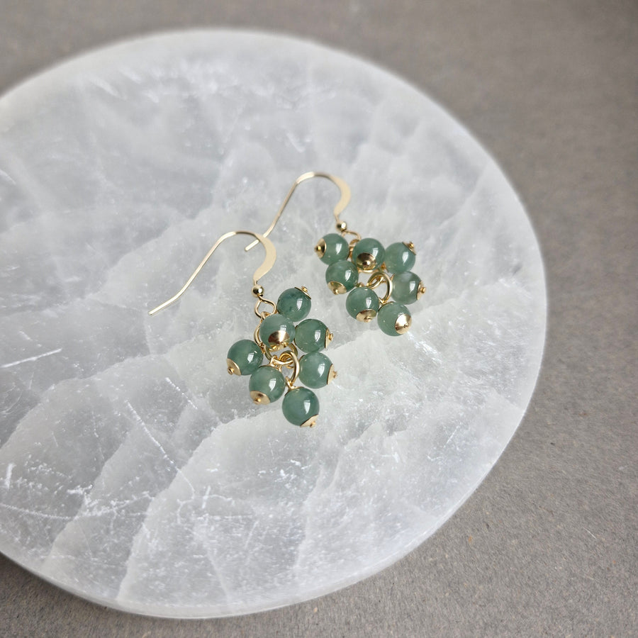 Seri Earrings / Bluish Green Jade | 14k Gold-filled