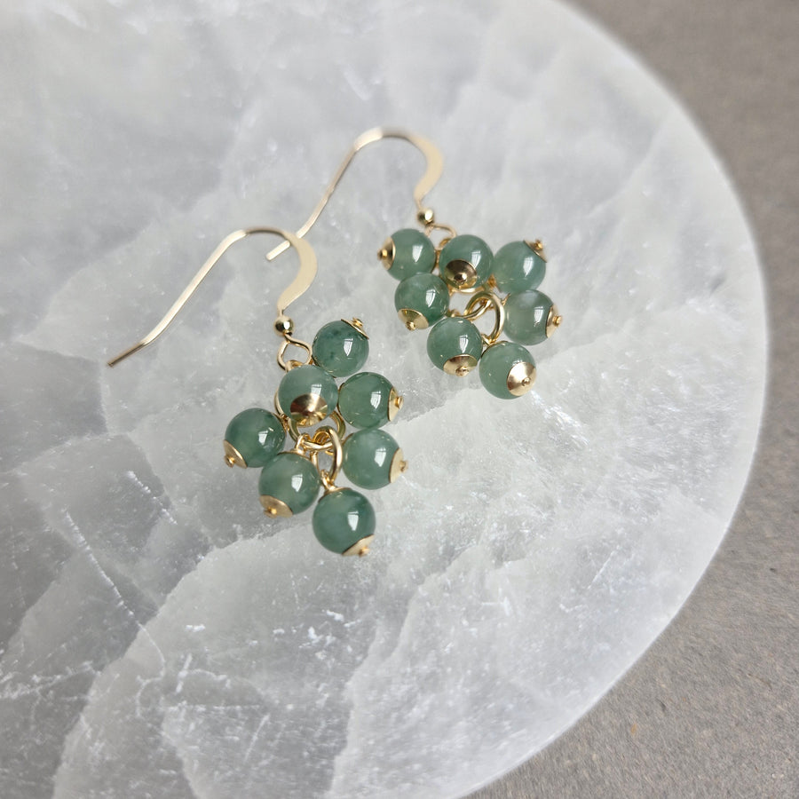 Seri Earrings / Bluish Green Jade | 14k Gold-filled