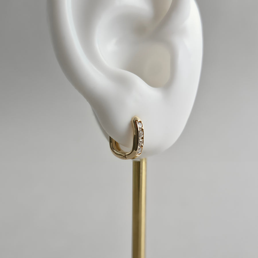 MIO Demi-fine Cubic Zirconia Pavé Square Hoop Earrings