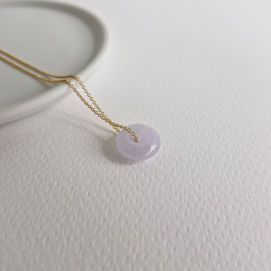 Lavender Jade Donut Necklace #16 | 14k Gold-filled
