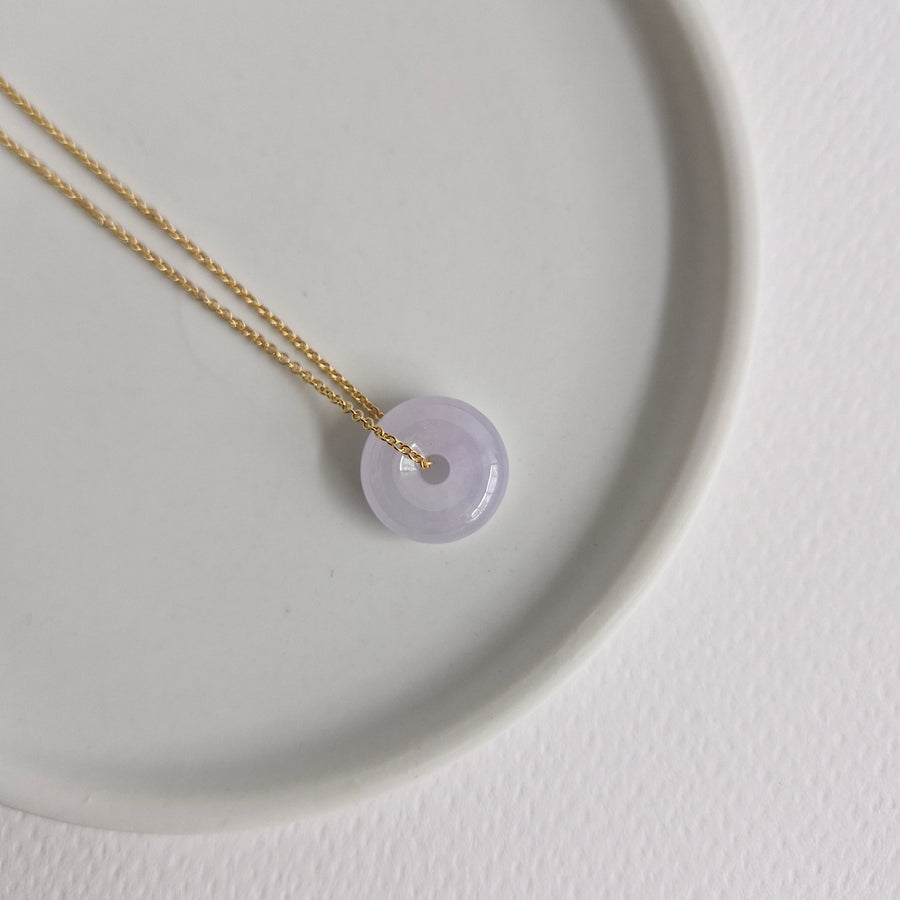 Lavender Jade Donut Necklace #16 | 14k Gold-filled