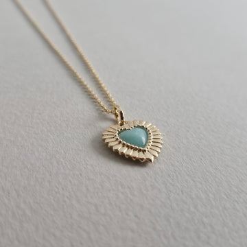 AMIAS Demi-fine Amazonite Heart Necklace