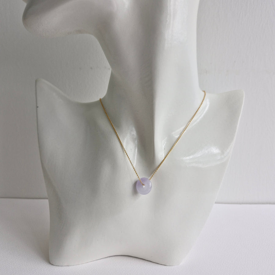 Lavender Jade Donut Necklace #16 | 14k Gold-filled