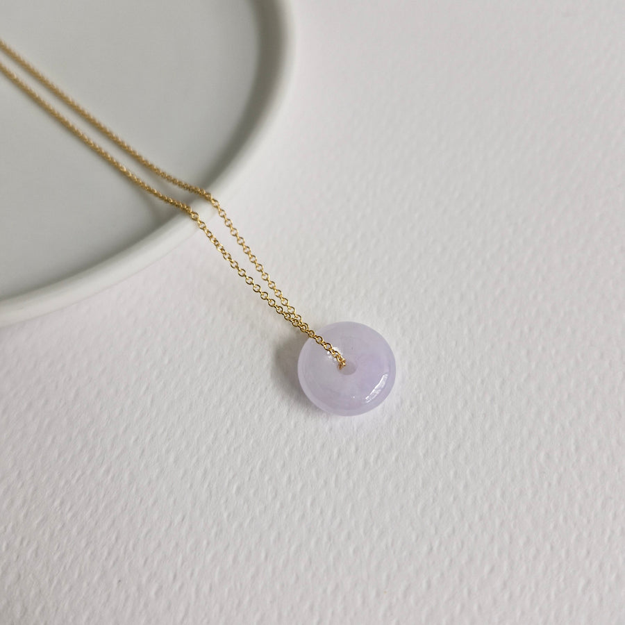 Lavender Jade Donut Necklace #16 | 14k Gold-filled