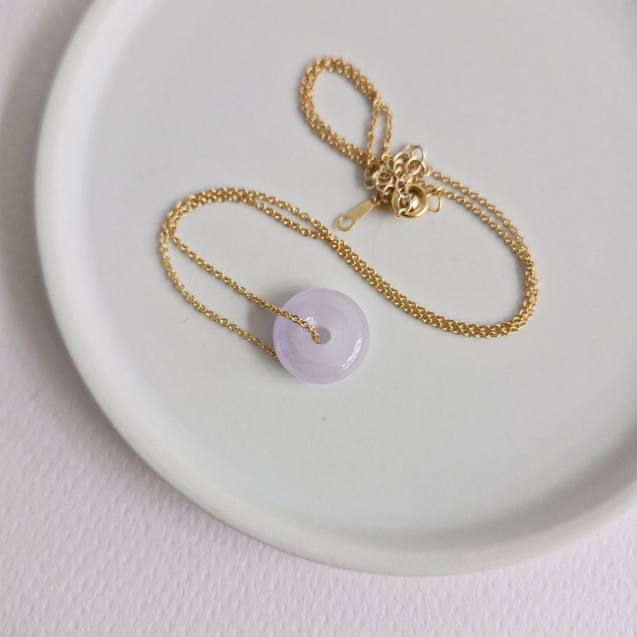 Lavender Jade Donut Necklace #16 | 14k Gold-filled