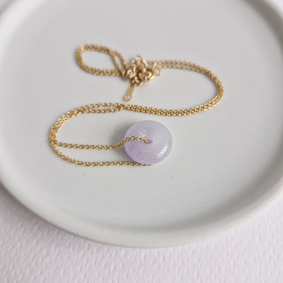 Lavender Jade Donut Necklace #16 | 14k Gold-filled
