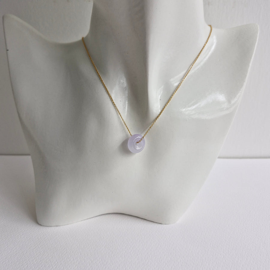 Lavender Jade Donut Necklace #16 | 14k Gold-filled