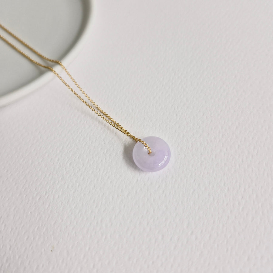 Lavender Jade Donut Necklace #16 | 14k Gold-filled