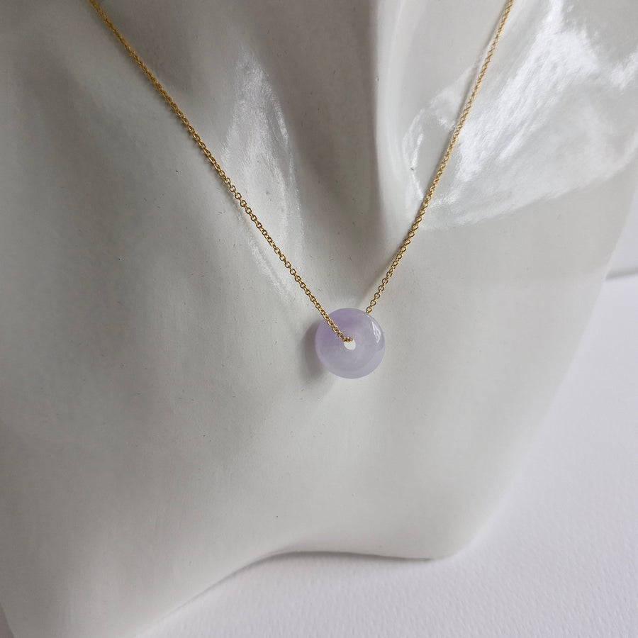 Lavender Jade Donut Necklace #16 | 14k Gold-filled