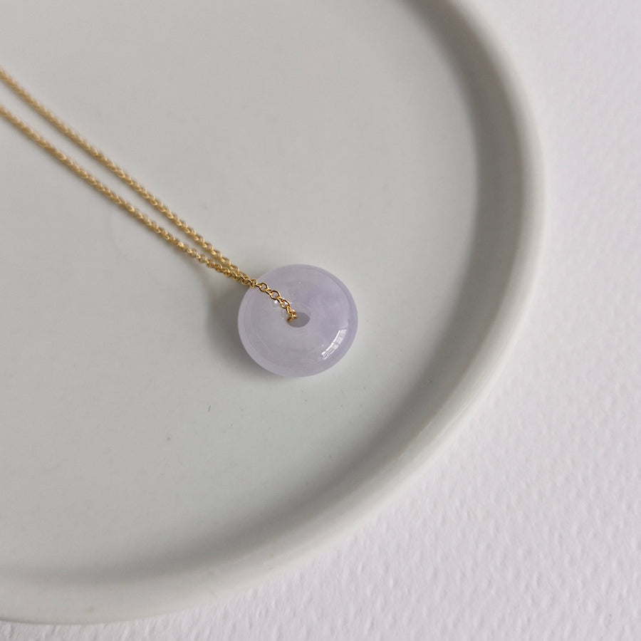 Lavender Jade Donut Necklace #16 | 14k Gold-filled