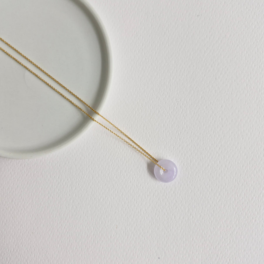 Lavender Jade Donut Necklace #16 | 14k Gold-filled