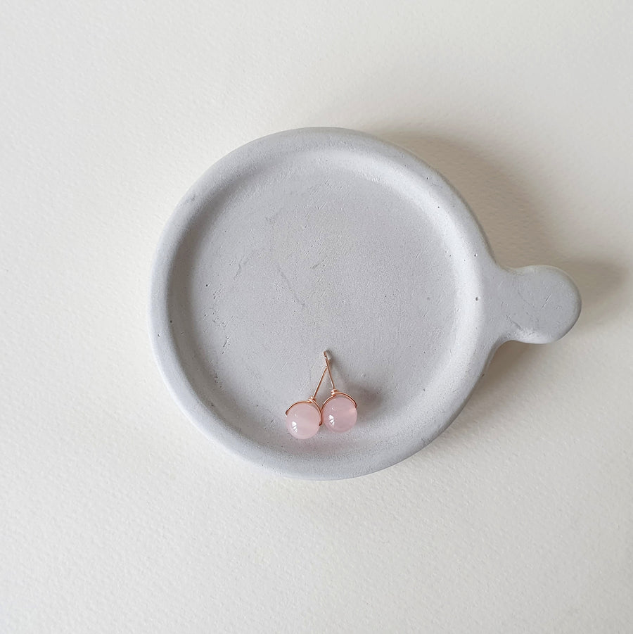 Madagascar Rose Quartz Earstuds 8mm (Basic) / 14k Gold-filled