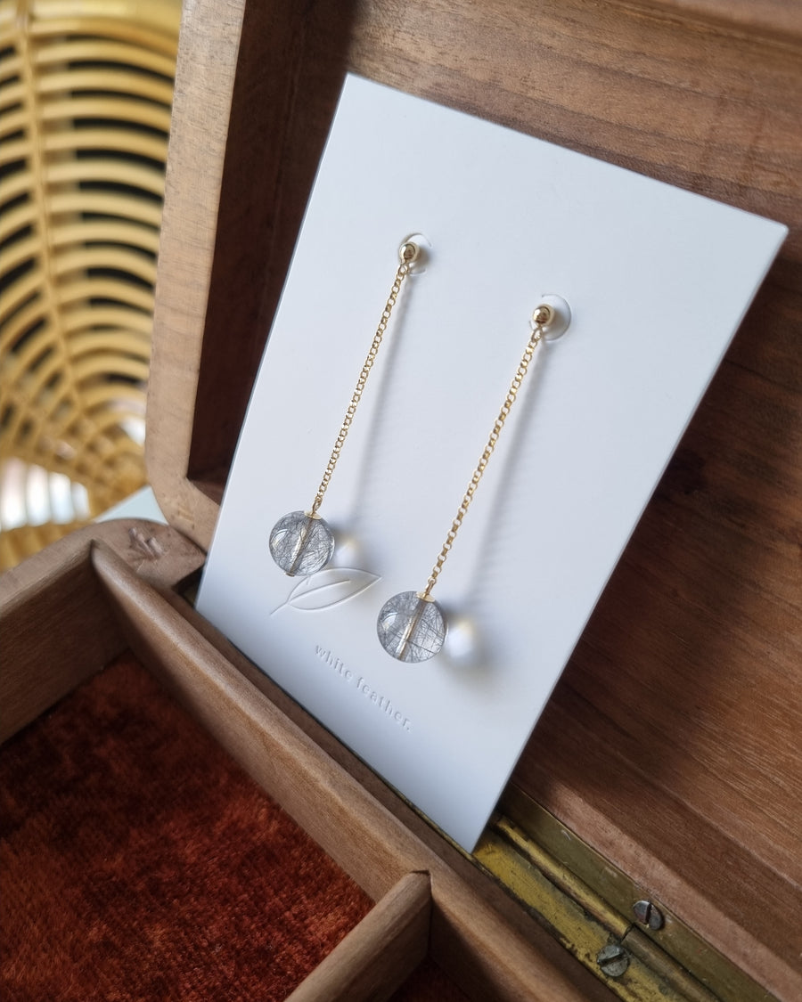Ruchel Earrings / Black Rutilated Quartz