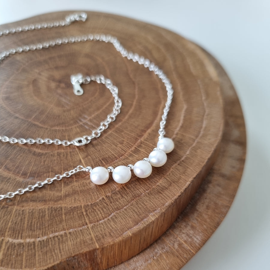 Bliss Necklace / Freshwater Button Pearls