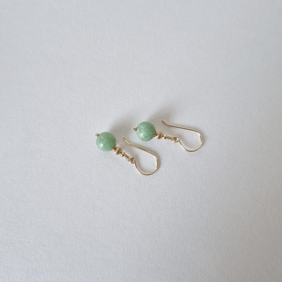 Genevieve Earrings / Green Jade