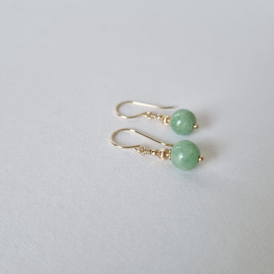 Genevieve Earrings Green Jade