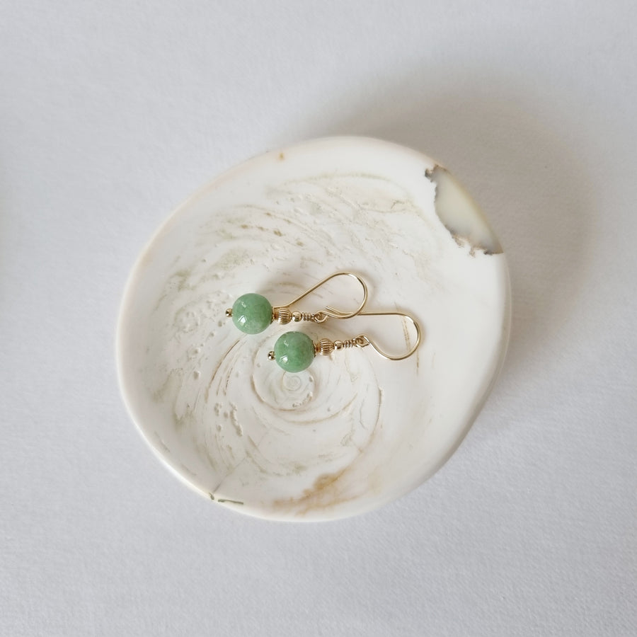 Genevieve Earrings / Green Jade