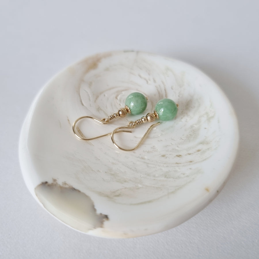 Genevieve Earrings / Green Jade