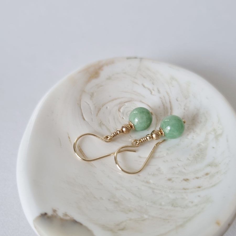 Genevieve Earrings / Green Jade