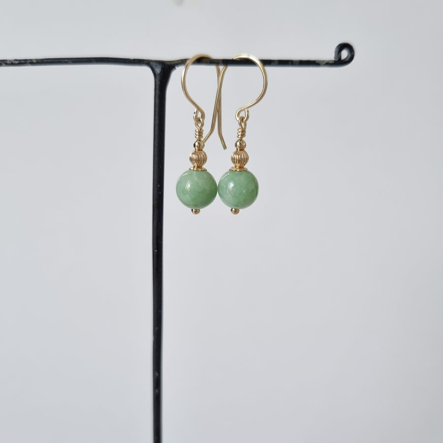 Genevieve Earrings / Green Jade