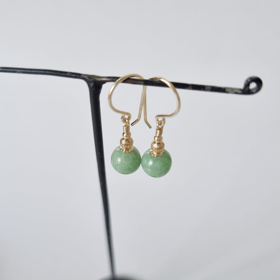 Genevieve Earrings / Green Jade