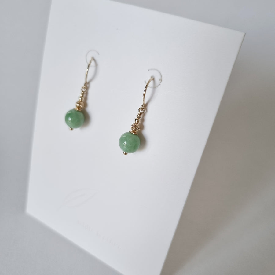 Genevieve Earrings / Green Jade