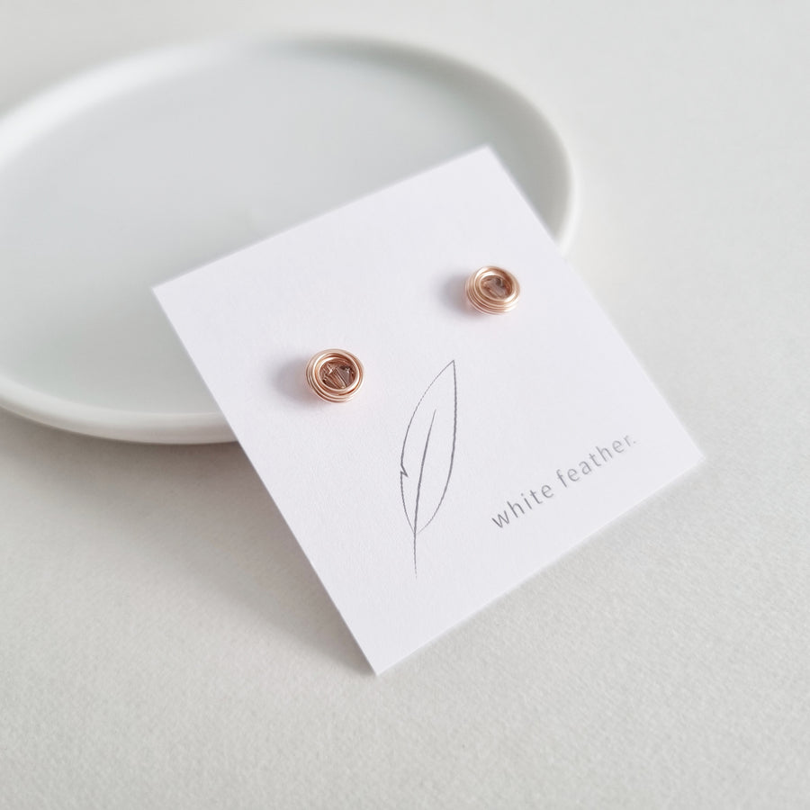 Branka Earstuds / Smoky Topaz Austrian Crystals