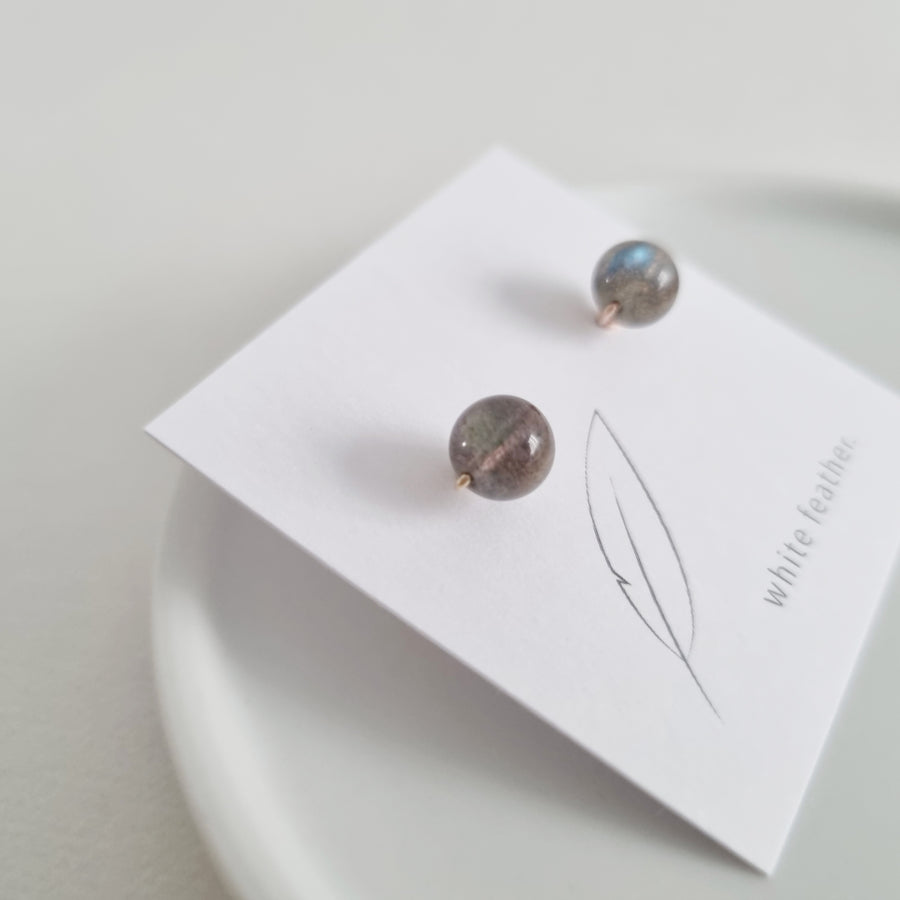 Labradorite Earstuds 7mm (Basic) / 14k Gold-filled