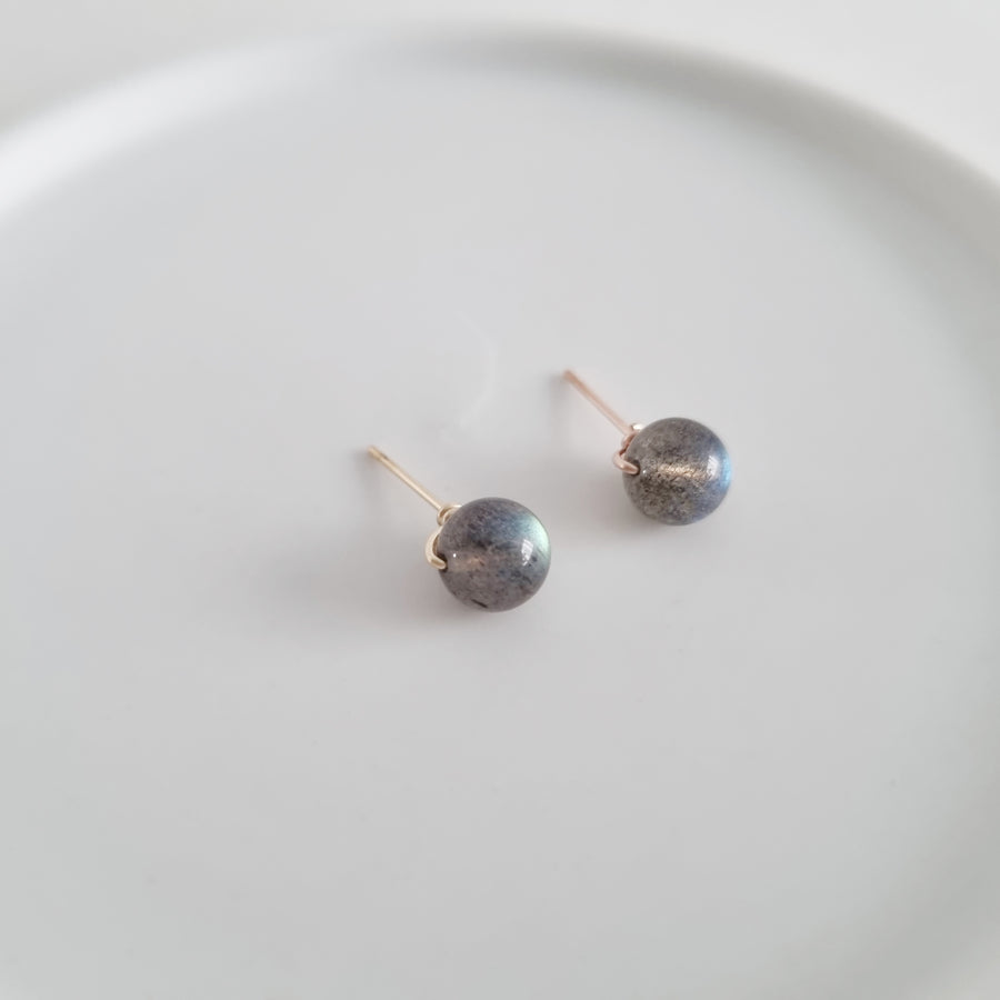 Labradorite Earstuds 7mm (Basic) / 14k Gold-filled