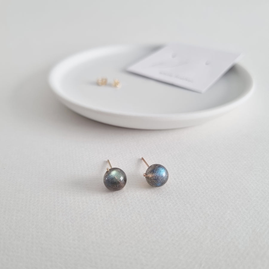 Labradorite Earstuds 7mm (Basic) / 14k Gold-filled