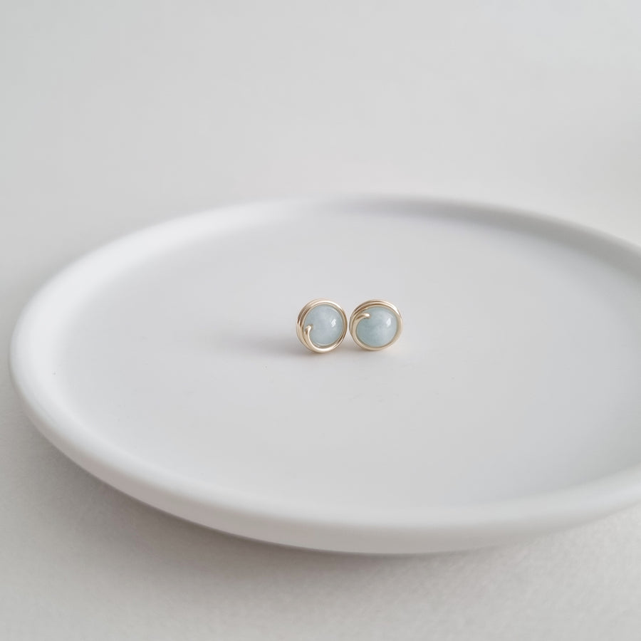 Aquamarine Earstuds (Medium) / 14k Gold-filled