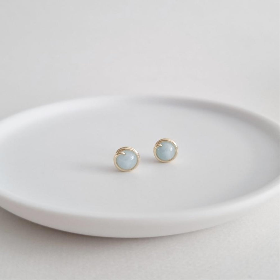 Aquamarine Earstuds (Medium) / 14k Gold-filled