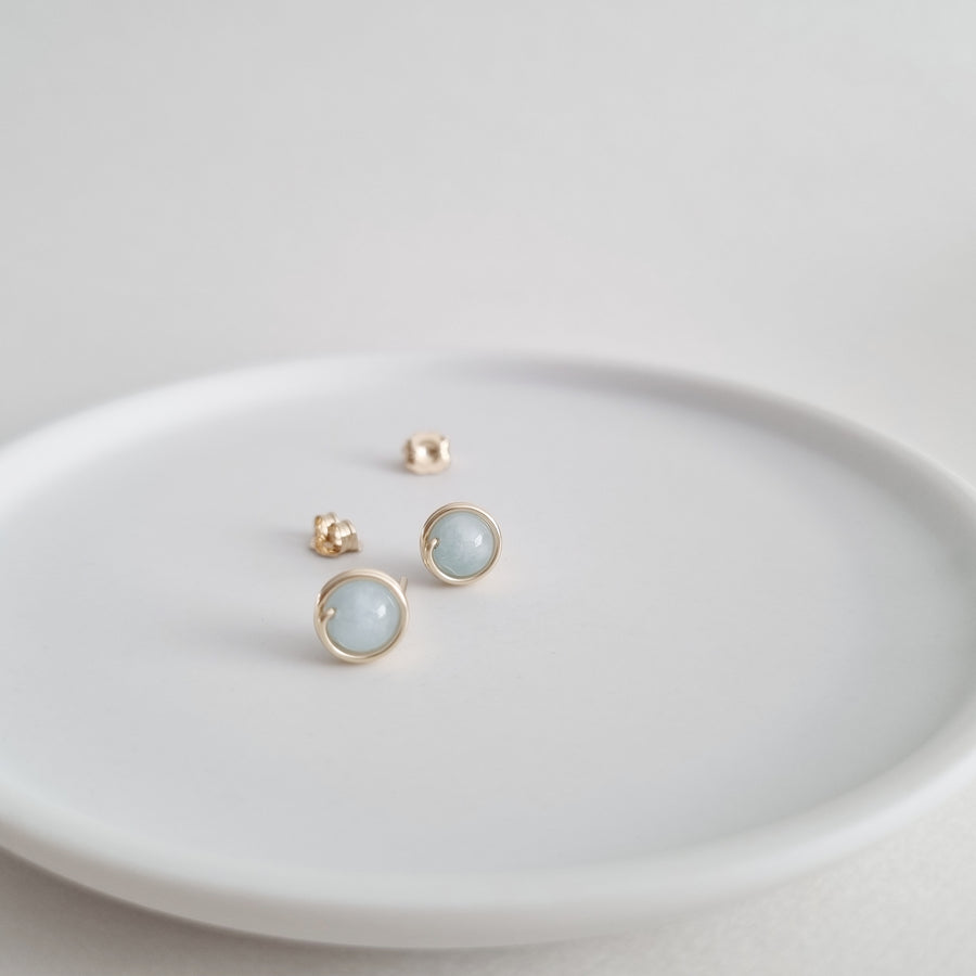 Aquamarine Earstuds (Medium) / 14k Gold-filled