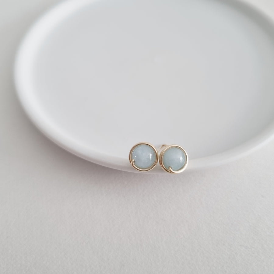 Aquamarine Earstuds (Medium) / 14k Gold-filled