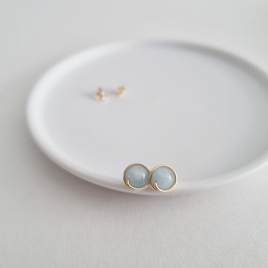 Aquamarine Earstuds (Medium) / 14k Gold-filled