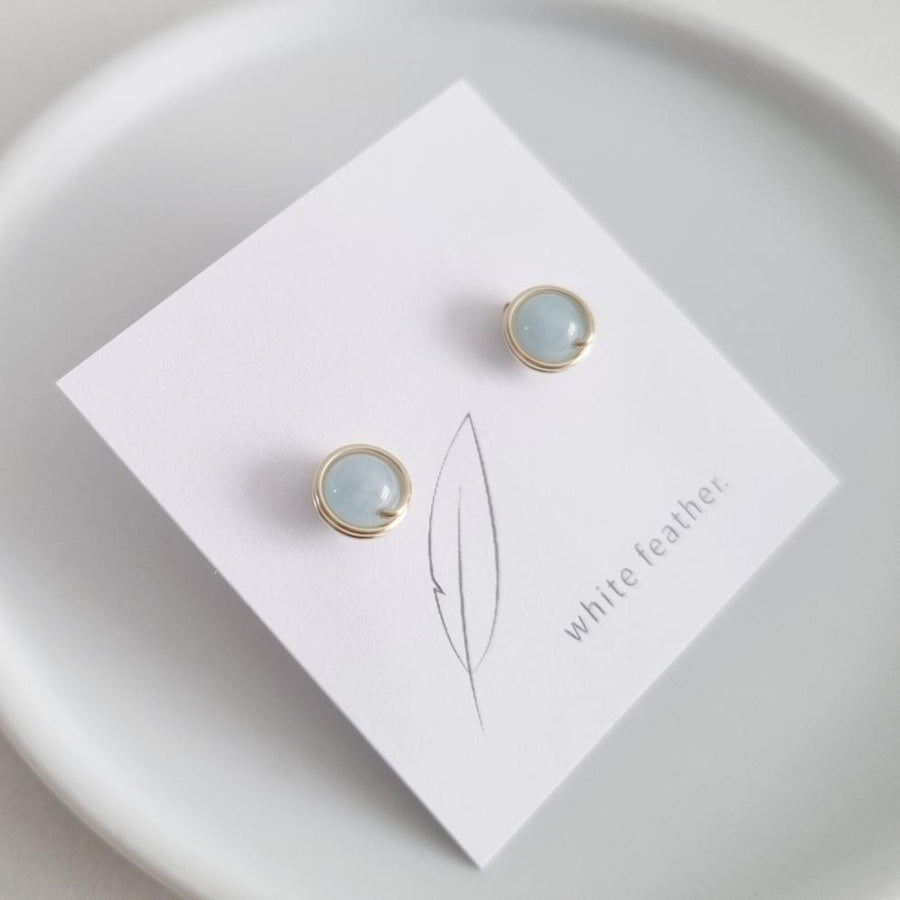 Aquamarine Earstuds (Medium) / 14k Gold-filled